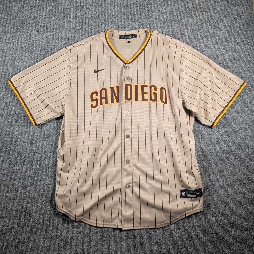 San Diego Padres Nike Manny Machado Alternate Replica Jersey XXL Pinstripe Tan